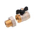 Mosadzný guľový ventil 1/2" MF so šróbením, motýľ (ERMETIQ)