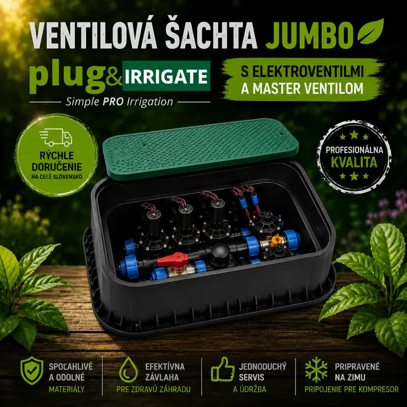 Set ventilový rozvádzač do zeme Plug&Irrigate s elektroventilmi a MASTER ventilom HUNTER
